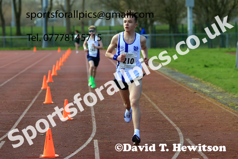 Boys Under-15s Young Athletes 5k, 2026 Northern Mens 12 and Womens 6 Stage Road Relays and Young Athletes 5k, Sheepmount Stadium, Carlisle. Photo: David T. Hewitson/Sports for All Pics